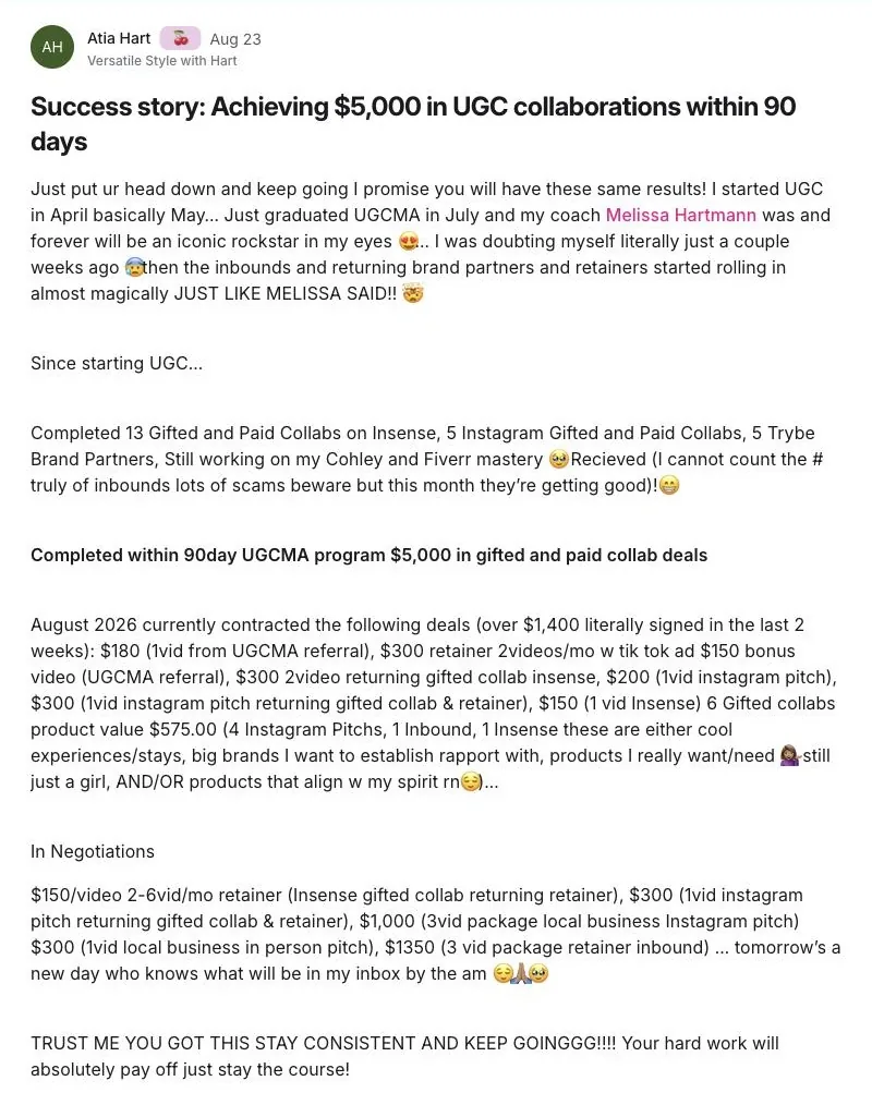 Community win posted by Atia
