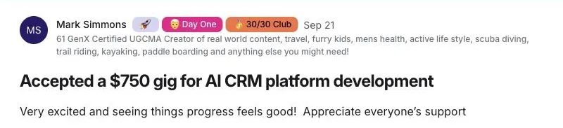 Community win posted by Mark
